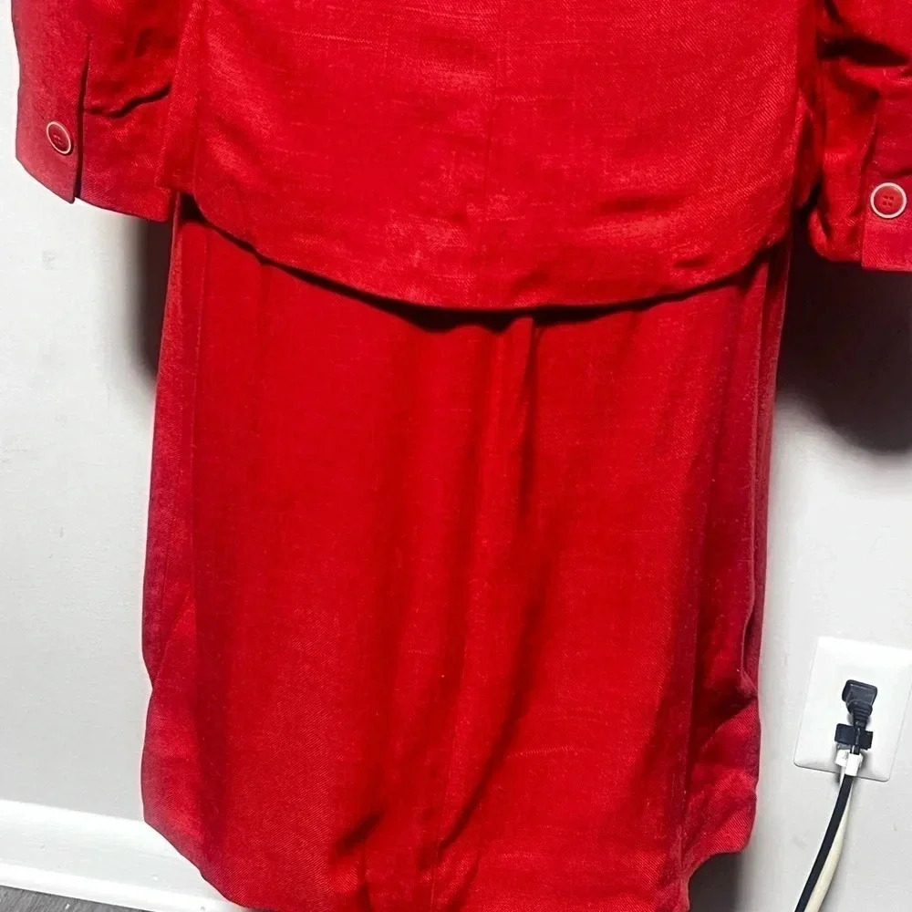 Vintage Diane Von Furstenberg Double Asymmetrical Button Orange Two Piece Suit - Picture 8 of 16